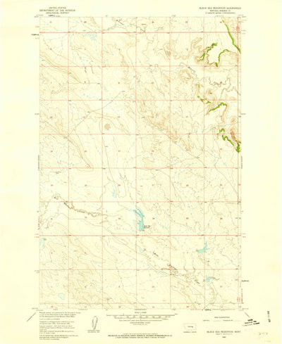 United States Geological Survey Black Sea Reservoir, MT (1960, 24000-Scale) digital map