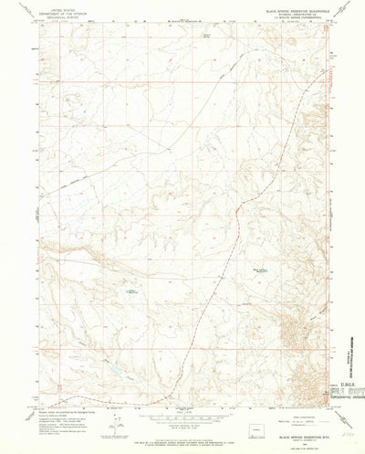 United States Geological Survey Black Spring Reservoir, WY (1964, 24000-Scale) digital map