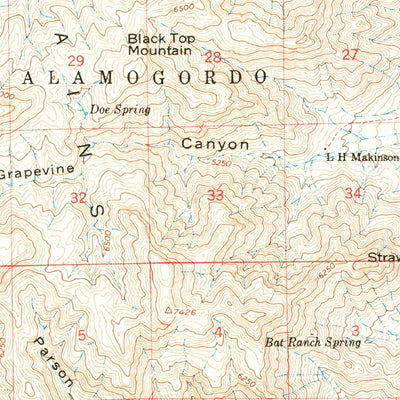 United States Geological Survey Black Top Mountain, NM (1948, 62500-Scale) digital map