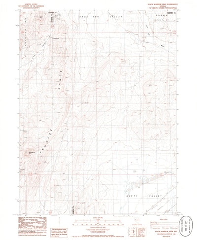 United States Geological Survey Black Warrior Peak, NV (1986, 24000-Scale) digital map