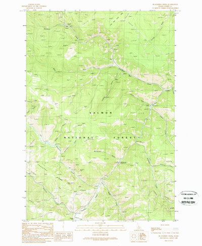 United States Geological Survey Blackbird Creek, ID (1989, 24000-Scale) digital map