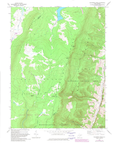United States Geological Survey Blackbird Knob, WV (1967, 24000-Scale) digital map