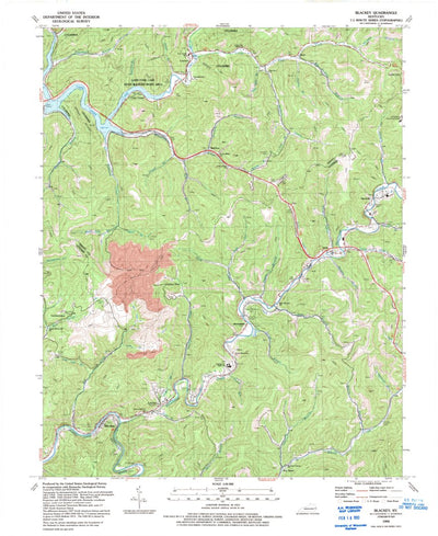 United States Geological Survey Blackey, KY (1992, 24000-Scale) digital map