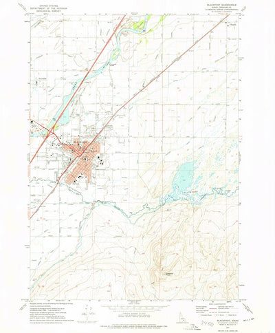 United States Geological Survey Blackfoot, ID (1971, 24000-Scale) digital map