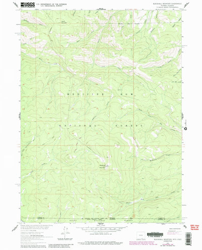 United States Geological Survey Blackhall Mountain, WY-CO (1961, 24000-Scale) digital map