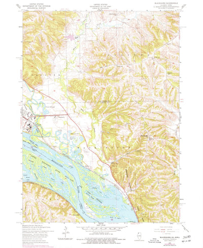 United States Geological Survey Blackhawk, IL-IA (1953, 24000-Scale) digital map