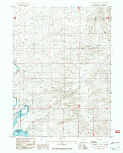 United States Geological Survey Blacks Fork Bridge, WY (1987, 24000-Scale) digital map