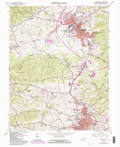 United States Geological Survey Blacksburg, VA (1965, 24000-Scale) digital map