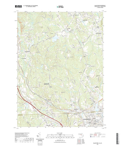 United States Geological Survey Blackstone, MA (2021, 24000-Scale) digital map