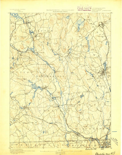 United States Geological Survey Blackstone, MA-RI (1889, 62500-Scale) digital map