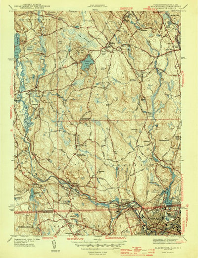 United States Geological Survey Blackstone, MA-RI (1944, 31680-Scale) digital map