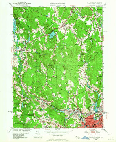 United States Geological Survey Blackstone, MA-RI (1953, 24000-Scale) digital map