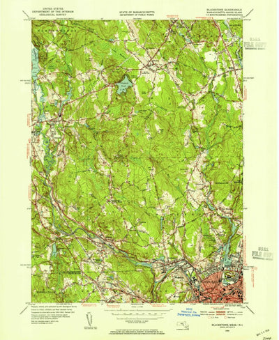 United States Geological Survey Blackstone, MA-RI (1953, 31680-Scale) digital map