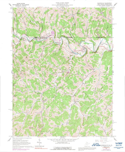 United States Geological Survey Blacksville, WV-PA (1958, 24000-Scale) digital map