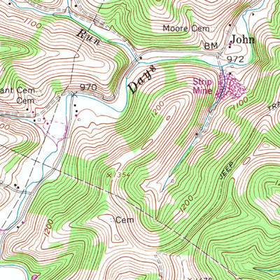 United States Geological Survey Blacksville, WV-PA (1958, 24000-Scale) digital map