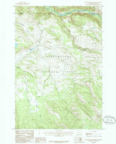 United States Geological Survey Blacktail Deer Creek, WY-MT (1986, 24000-Scale) digital map