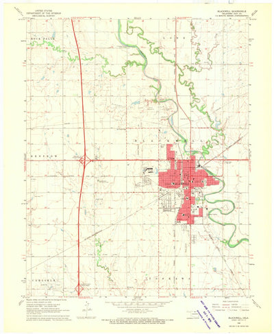 United States Geological Survey Blackwell, OK (1968, 24000-Scale) digital map