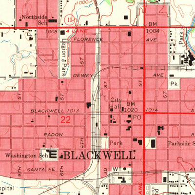 United States Geological Survey Blackwell, OK (1968, 24000-Scale) digital map