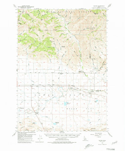 United States Geological Survey Blaine, ID (1957, 62500-Scale) digital map