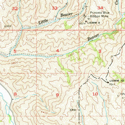 United States Geological Survey Blaine, ID (1957, 62500-Scale) digital map