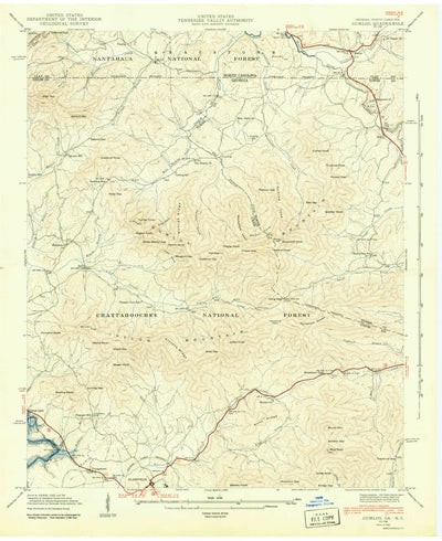 United States Geological Survey Blairsville, GA-NC (1942, 24000-Scale) digital map