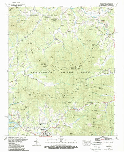 United States Geological Survey Blairsville, GA-NC (1988, 24000-Scale) digital map