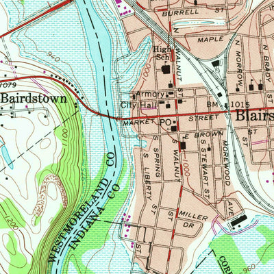 United States Geological Survey Blairsville, PA (1964, 24000-Scale) digital map