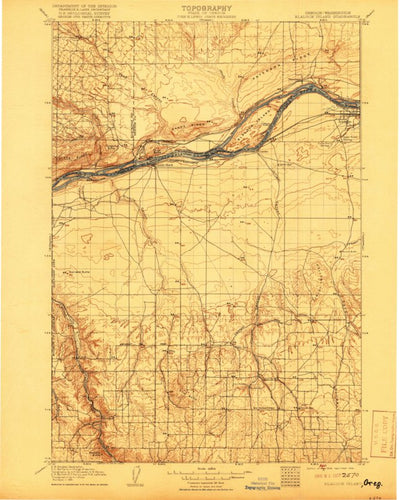 United States Geological Survey Blalock Island, WA-OR (1908, 125000-Scale) digital map