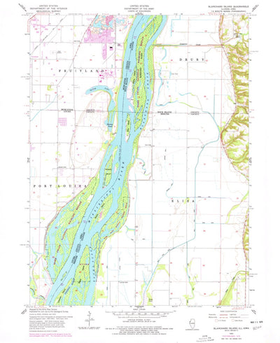 United States Geological Survey Blanchard Island, IL-IA (1953, 24000-Scale) digital map