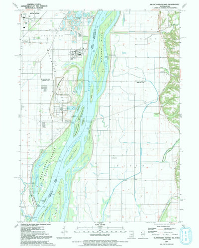 United States Geological Survey Blanchard Island, IL-IA (1991, 24000-Scale) digital map