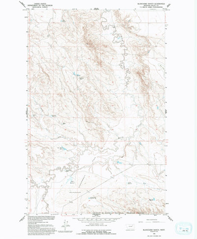United States Geological Survey Blanchard Ranch, MT (1958, 24000-Scale) digital map