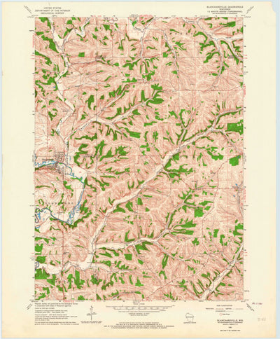 United States Geological Survey Blanchardville, WI (1962, 24000-Scale) digital map