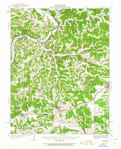 United States Geological Survey Bland, MO (1934, 62500-Scale) digital map