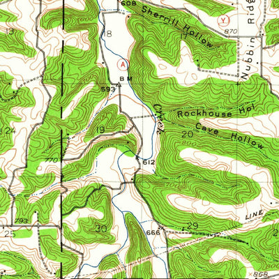 United States Geological Survey Bland, MO (1934, 62500-Scale) digital map