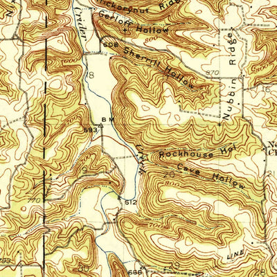 United States Geological Survey Bland, MO (1937, 62500-Scale) digital map