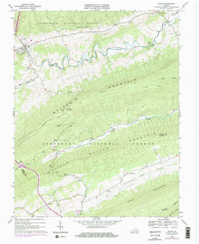 United States Geological Survey Bland, VA (1968, 24000-Scale) digital map