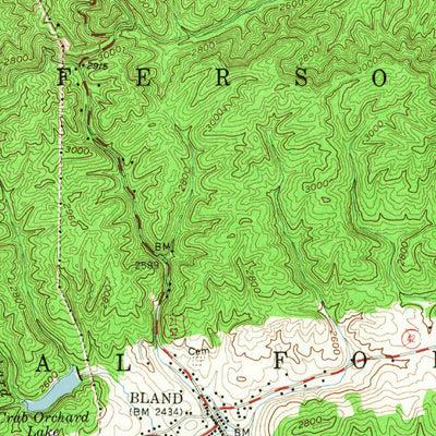 United States Geological Survey Bland, VA-WV (1956, 62500-Scale) digital map