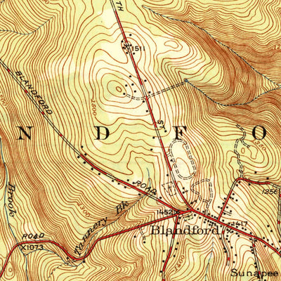 United States Geological Survey Blandford, MA (1946, 31680-Scale) digital map