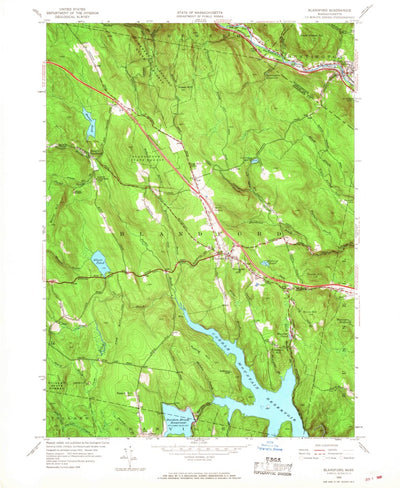 United States Geological Survey Blandford, MA (1955, 24000-Scale) digital map