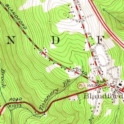 United States Geological Survey Blandford, MA (1955, 24000-Scale) digital map