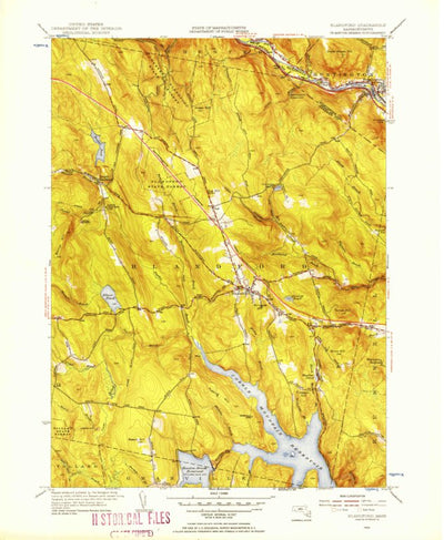 United States Geological Survey Blandford, MA (1955, 31680-Scale) digital map