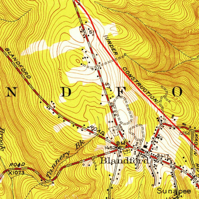 United States Geological Survey Blandford, MA (1955, 31680-Scale) digital map
