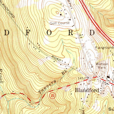 United States Geological Survey Blandford, MA (1972, 24000-Scale) digital map