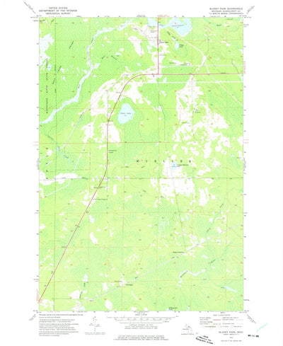 United States Geological Survey Blaney Park, MI (1972, 24000-Scale) digital map