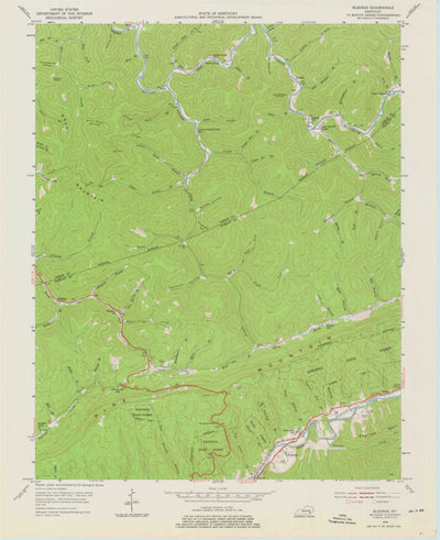 United States Geological Survey Bledsoe, KY (1954, 24000-Scale) digital map