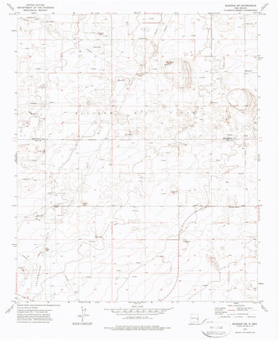 United States Geological Survey Bledsoe SW, NM (1972, 24000-Scale) digital map