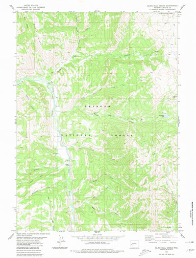 United States Geological Survey Blind Bull Creek, WY (1980, 24000-Scale) digital map