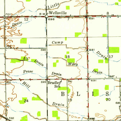 United States Geological Survey Blissfield, MI (1939, 62500-Scale) digital map