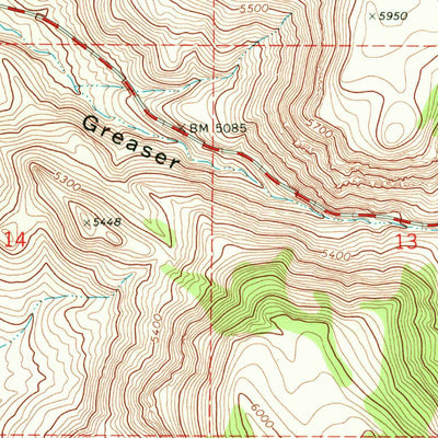United States Geological Survey Blizzard Gap, OR (1968, 24000-Scale) digital map