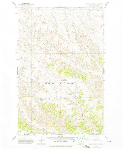 United States Geological Survey Blizzard Reservoir, MT (1971, 24000-Scale) digital map